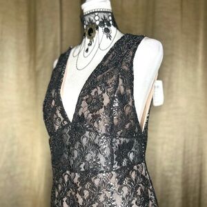 Windsor Shimmery Black Metallic Party Mini Dress